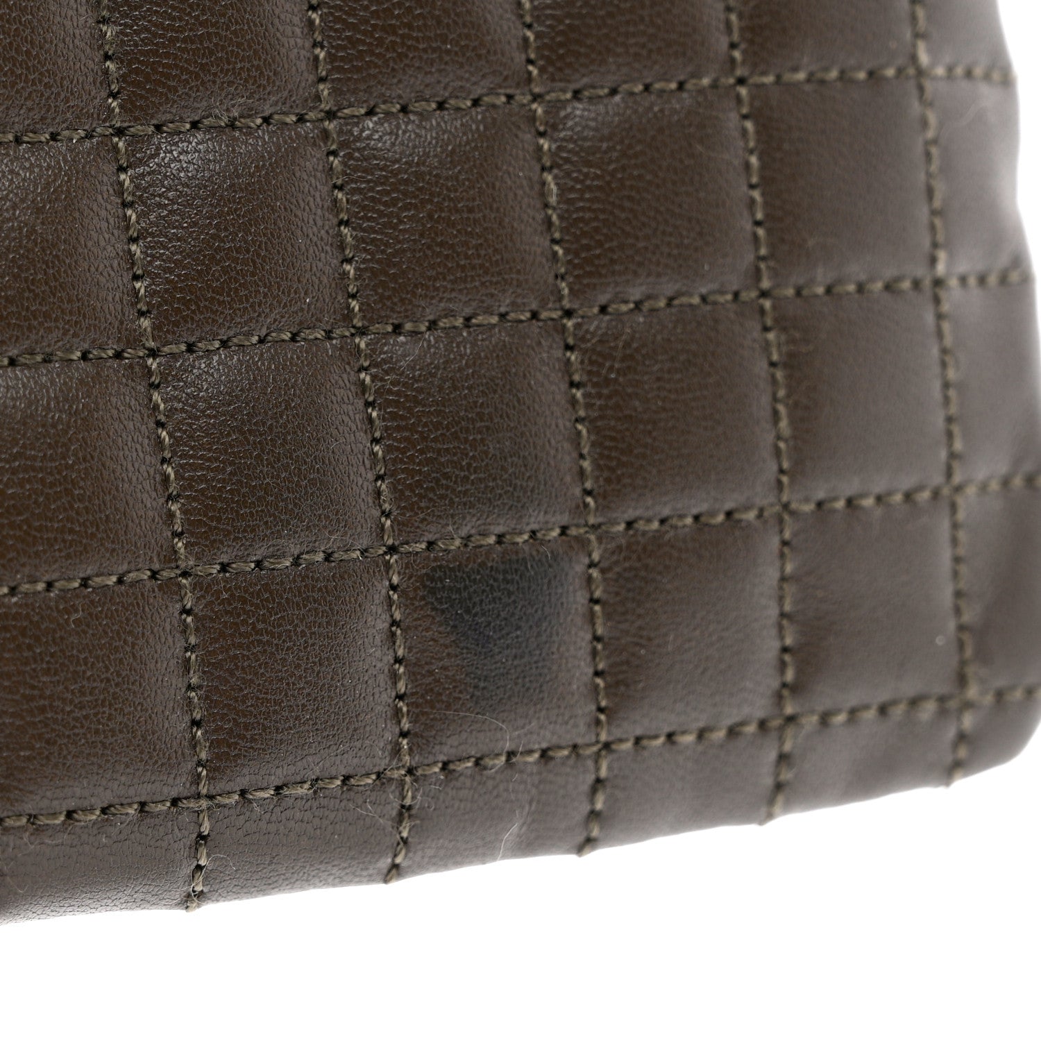 Celine Calfskin Quilted C Charm Coin Card Pouch Khaki 7 of 7