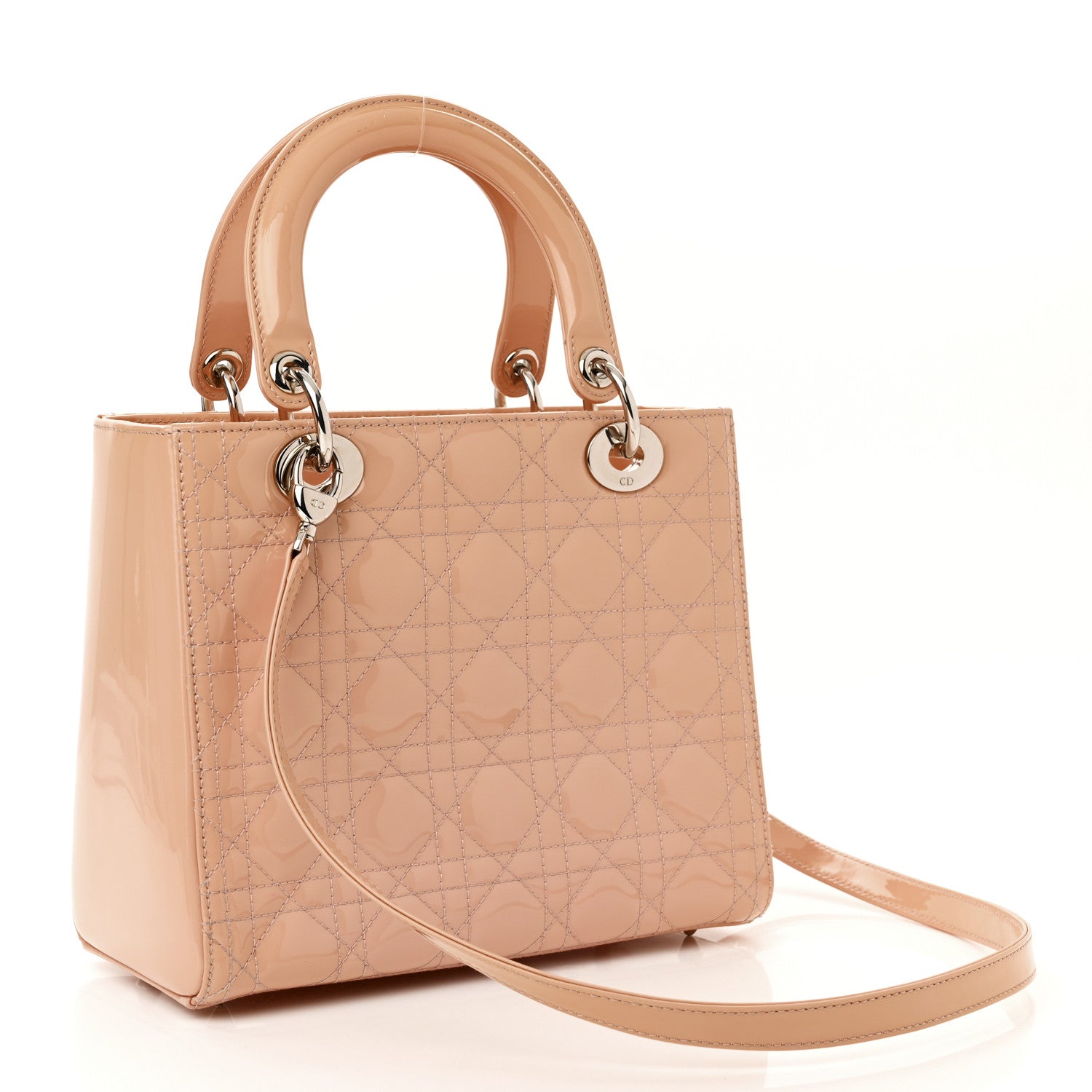 Christian Dior Patent Cannage Medium Lady Dior Light Pink 3 of 11