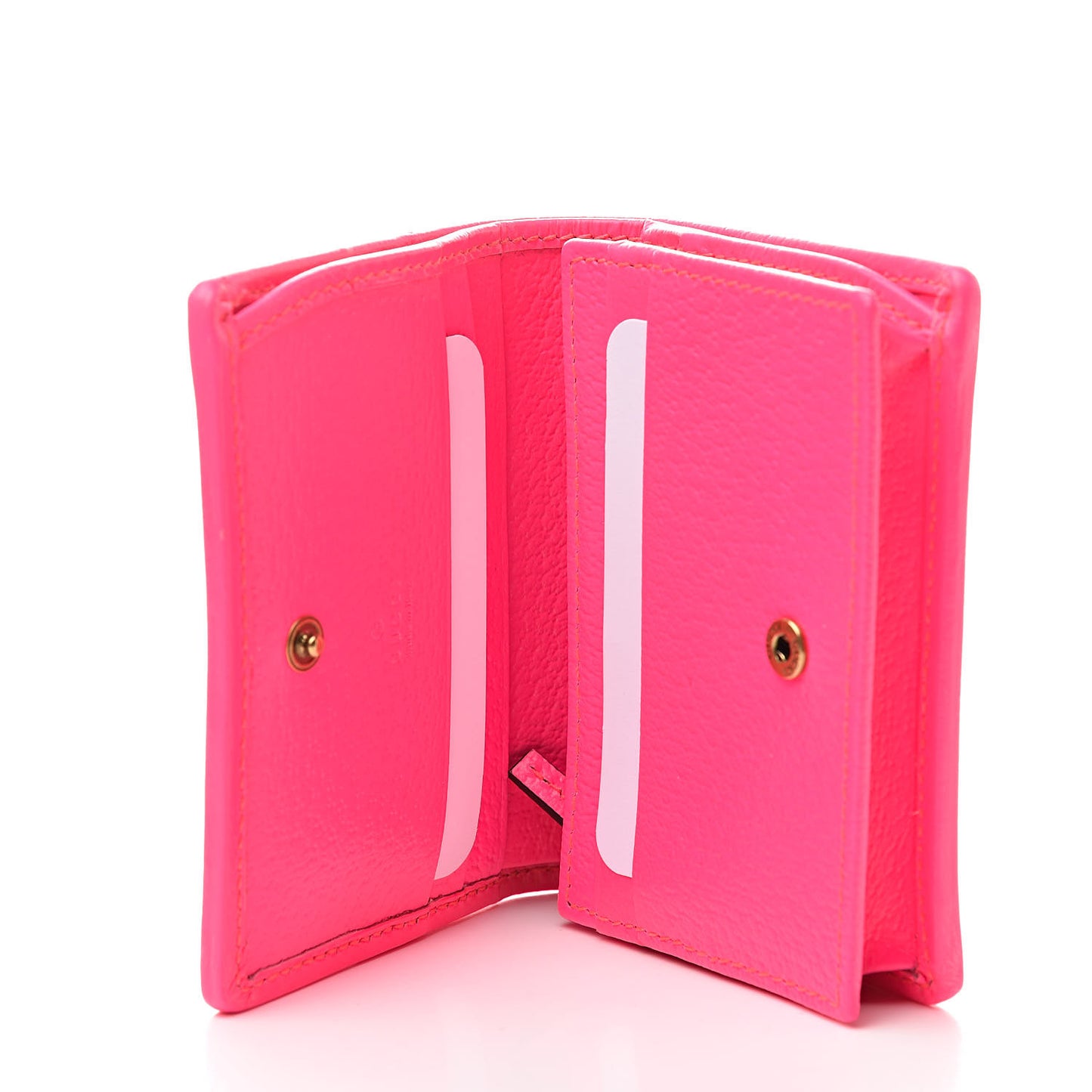 Calfskin Flora Print Zumi Card Case Fuxia Fluo