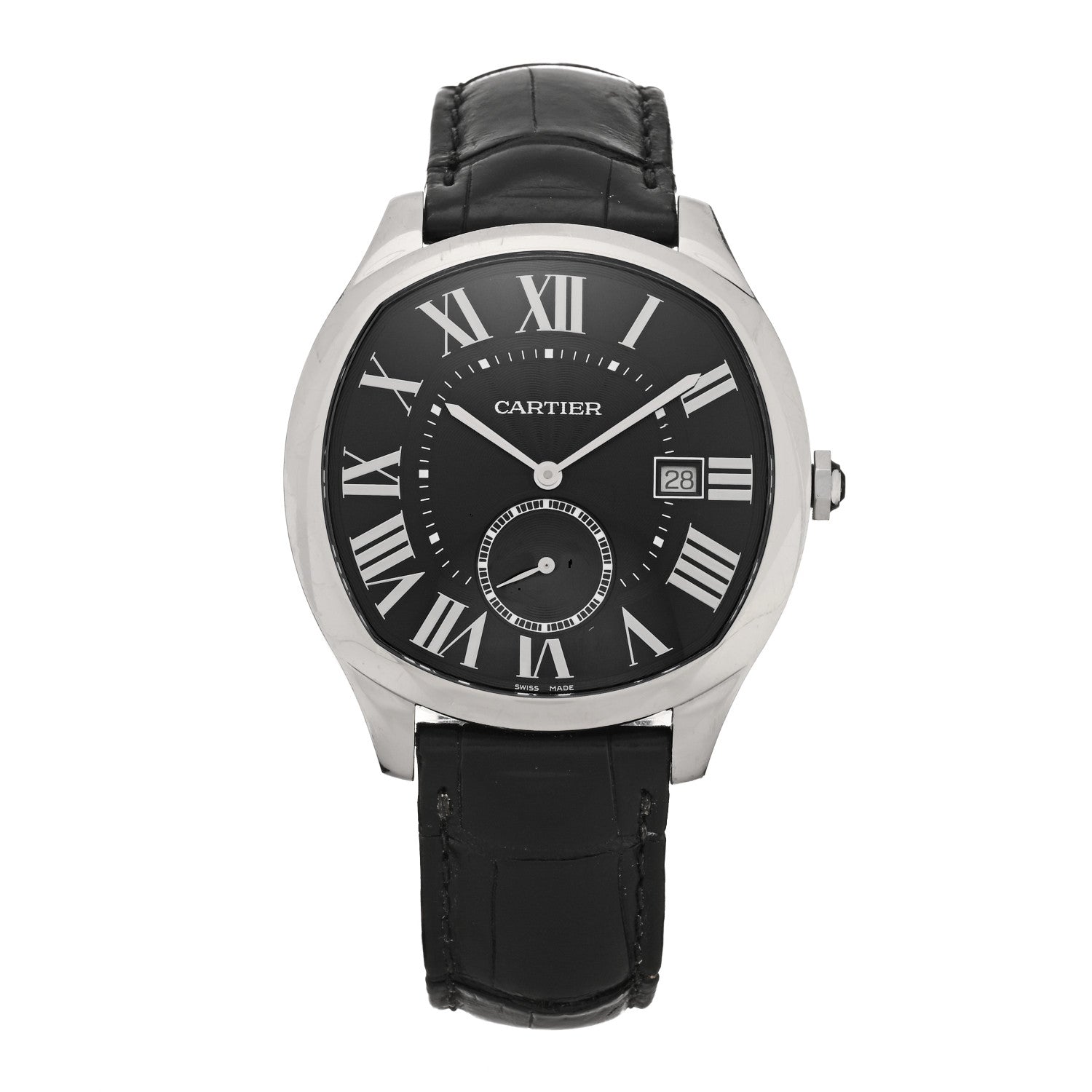 Cartier Stainless Steel Alligator 41mm Drive De Cartier Automatic Watch Black 1 of 4