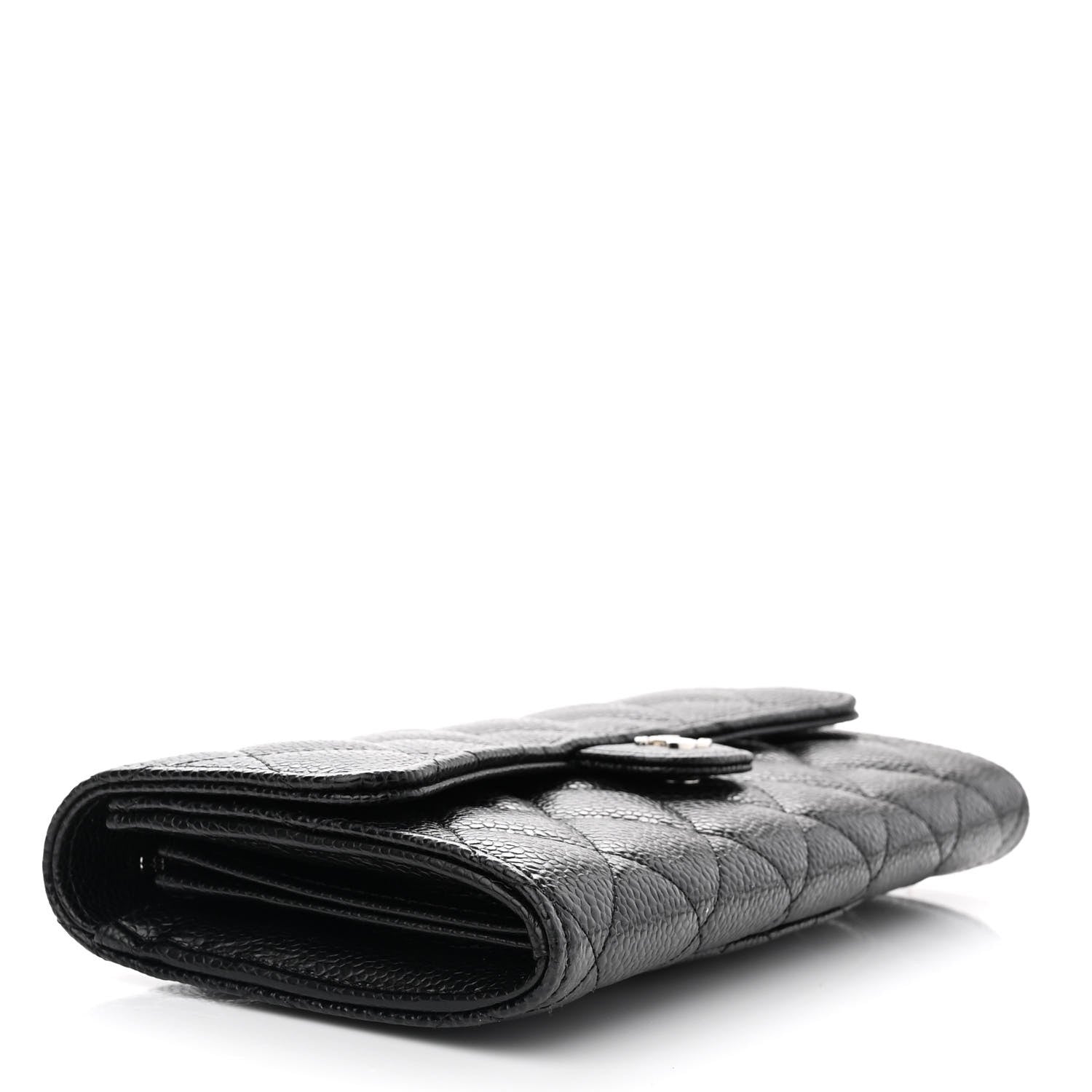 Chanel Caviar Quilted Large Gusset Flap Wallet Black 4 of 8