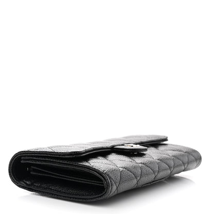 Chanel Caviar Quilted Large Gusset Flap Wallet Black 4 of 8