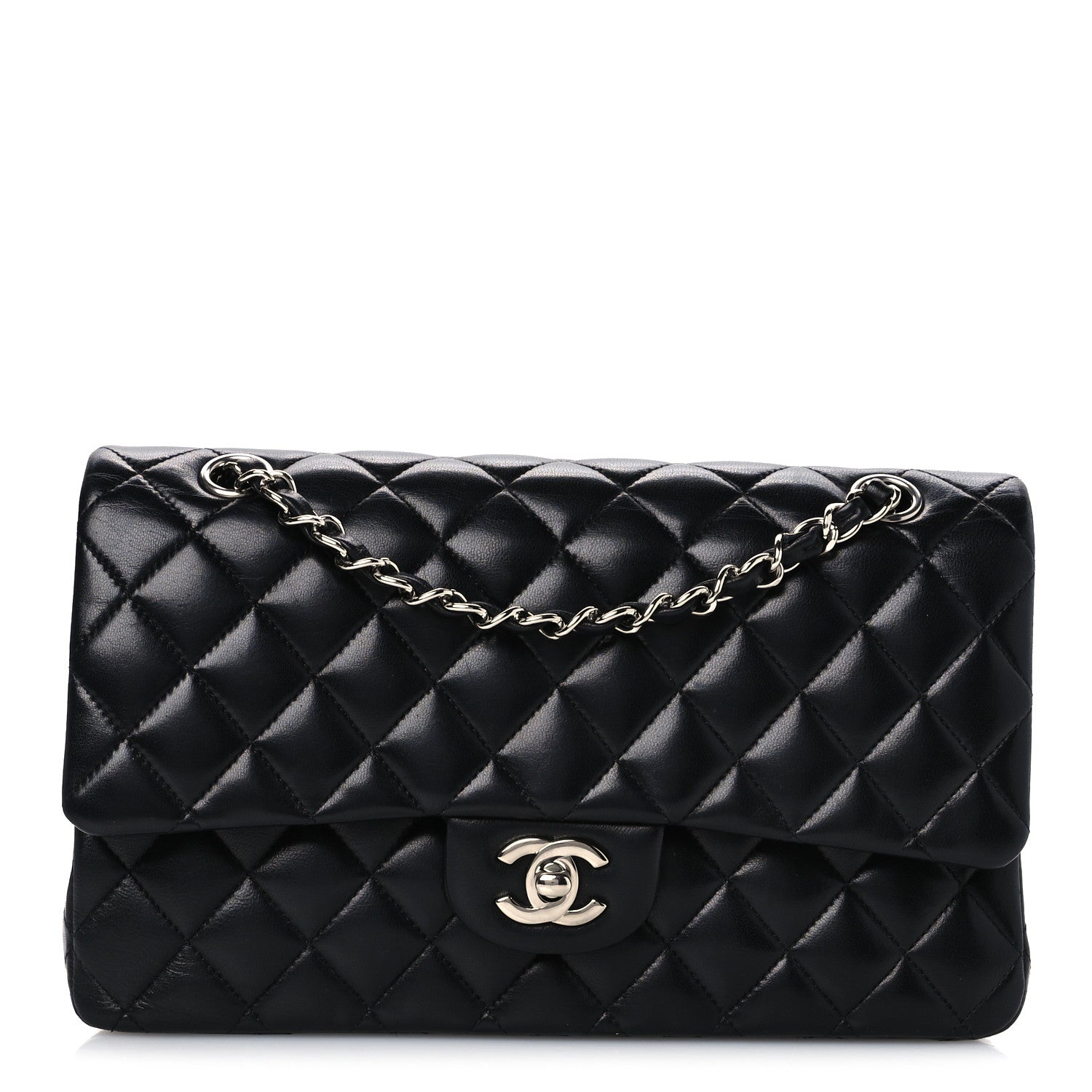 Chanel Lambskin Quilted Medium Double Flap Black Black 1 of 11