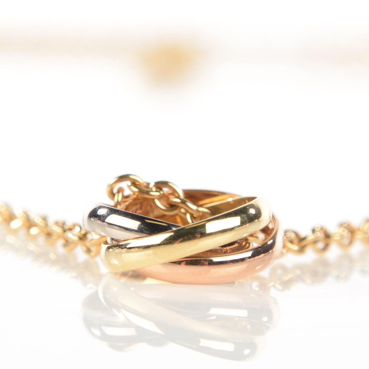 Cartier 18K Pink Yellow White Gold Trinity Pendant Necklace 3 of 7