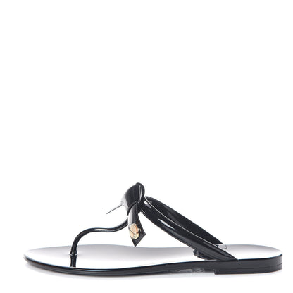 Louis Vuitton Patent Seastar Thong Sandals 38 Black 1 of 10