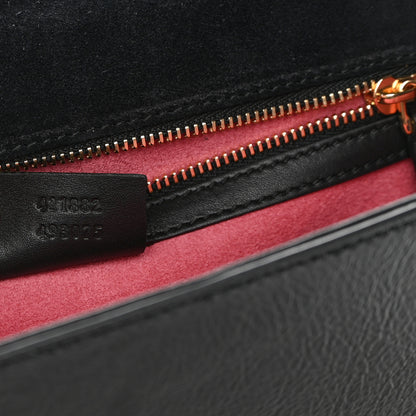 Gucci Calfskin Embroidered Small Sylvie Shoulder Bag Black 7 of 15