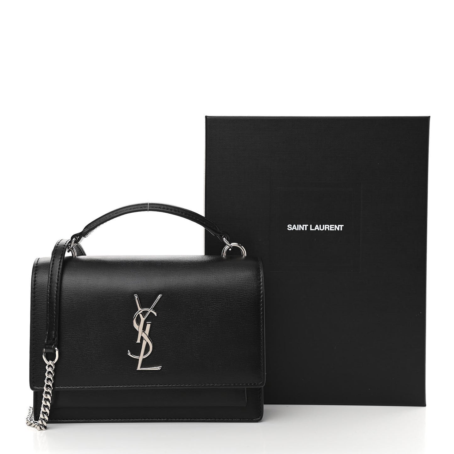 Calfskin Monogram Sunset Chain Wallet Black