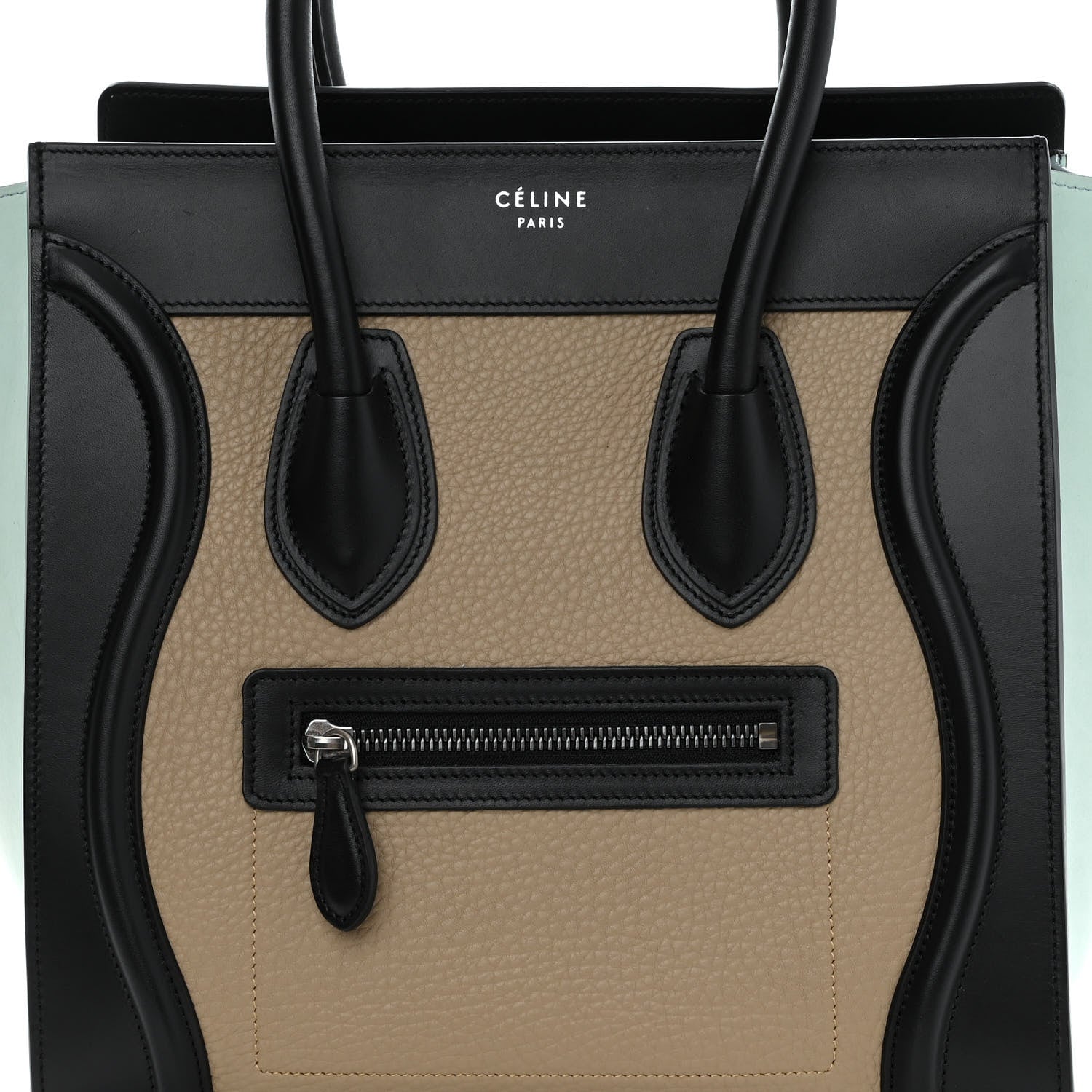 Celine Bullhide Drummed Calfskin Micro Tri-Color Luggage Antarctic 6 of 13