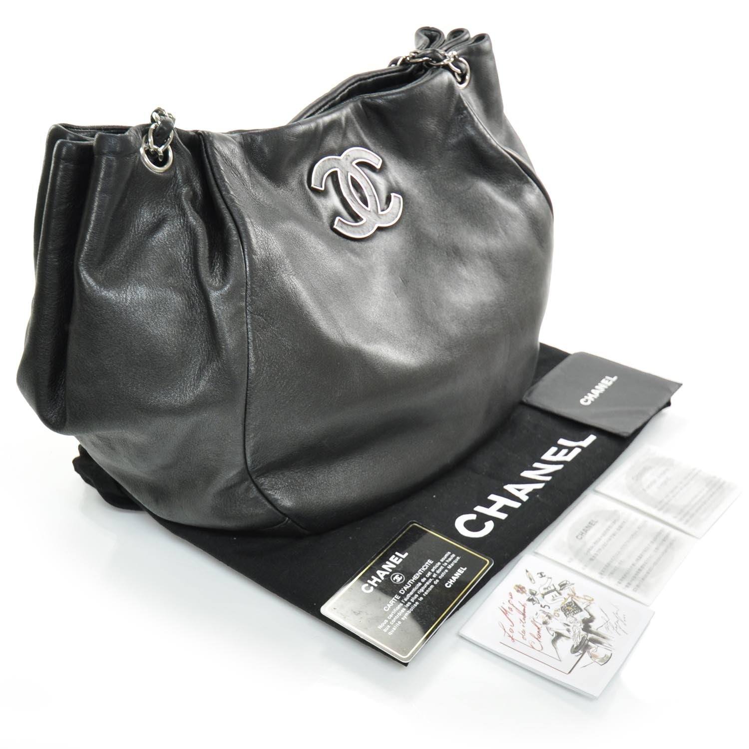 Chanel Lambskin Sensual Hobo Black 3 of 10