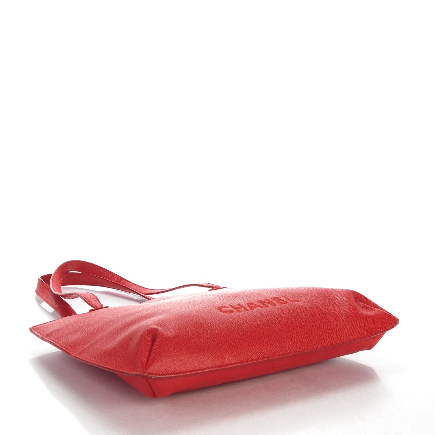 Chanel Grained Calfskin Shopping Tote Red 4 of 12