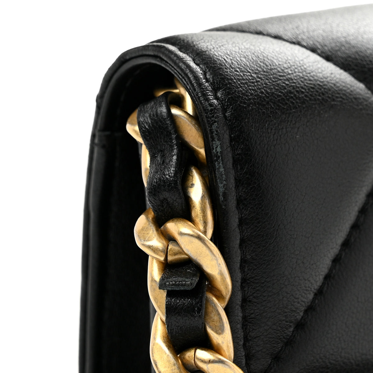 Chanel Lambskin Quilted Chanel 19 Clutch With Chain Black 11 of 11