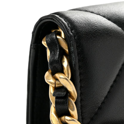 Chanel Lambskin Quilted Chanel 19 Clutch With Chain Black 11 of 11