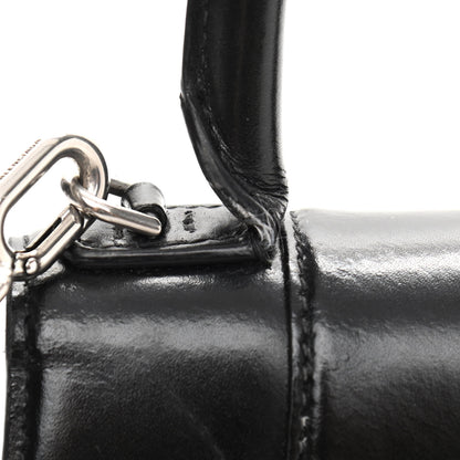 Balenciaga Shiny Box Calfskin Graffiti Logo Small Hourglass Top Handle Bag Black Silver 9 of 18