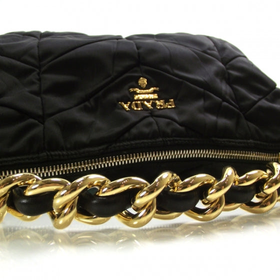 Tessuto Nylon Chevron Bag Nero