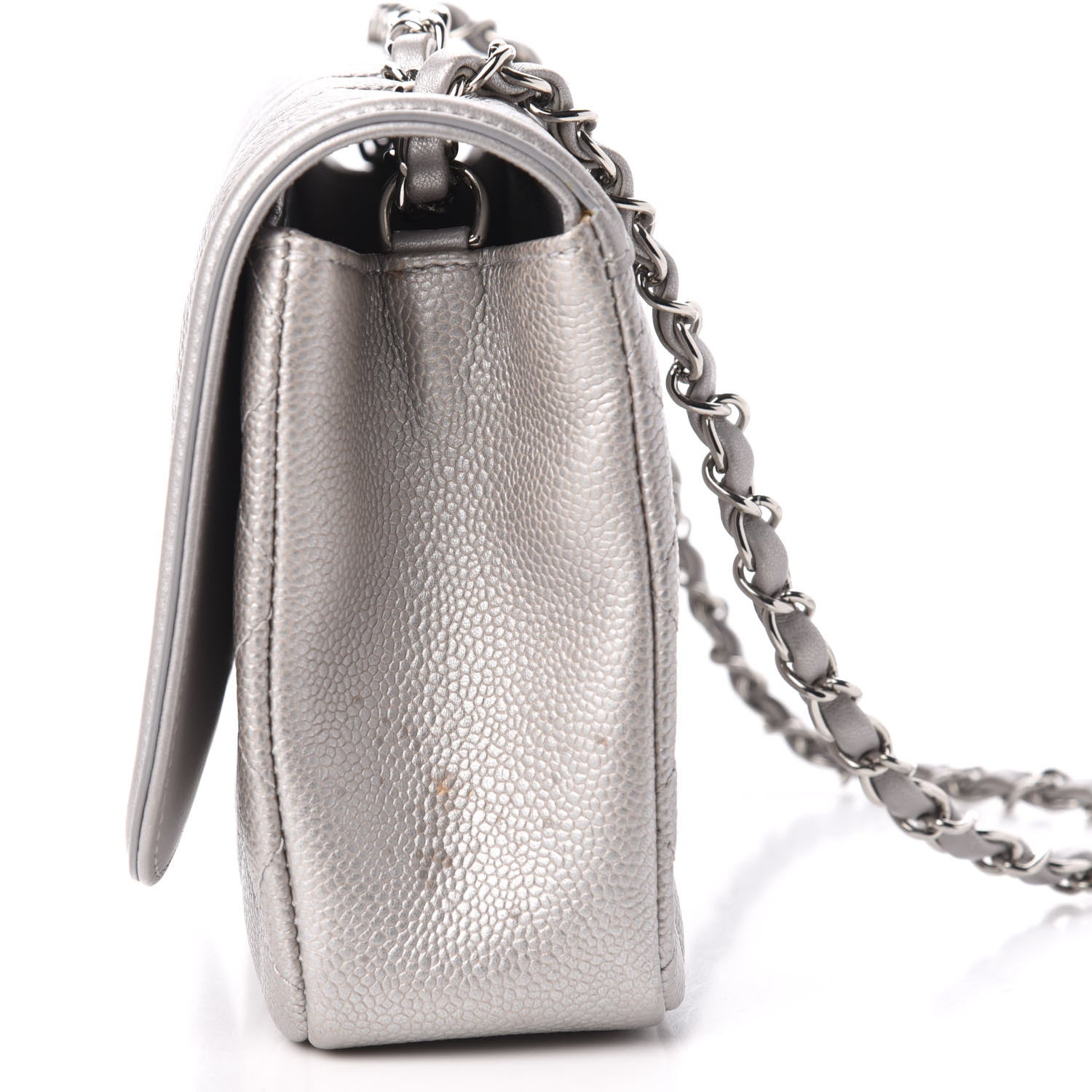 Chanel Metallic Caviar Quilted Medium CC Filigree Flap Silver 13 of 14