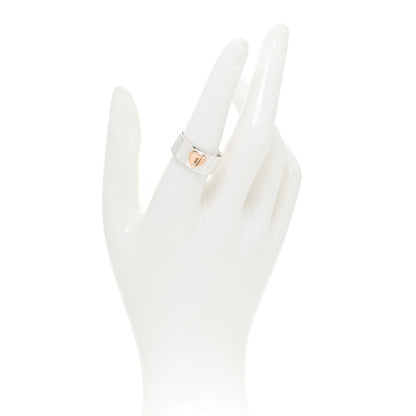 Tiffany Sterling Silver 18K Rose Gold Heart Lock Band Ring 57 8 2 of 4