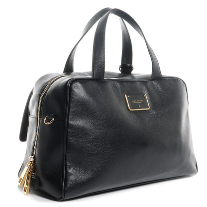 Marc Jacobs Leather Bi-Color Frankie Zip Satchel Black Chestnut 3 of 8