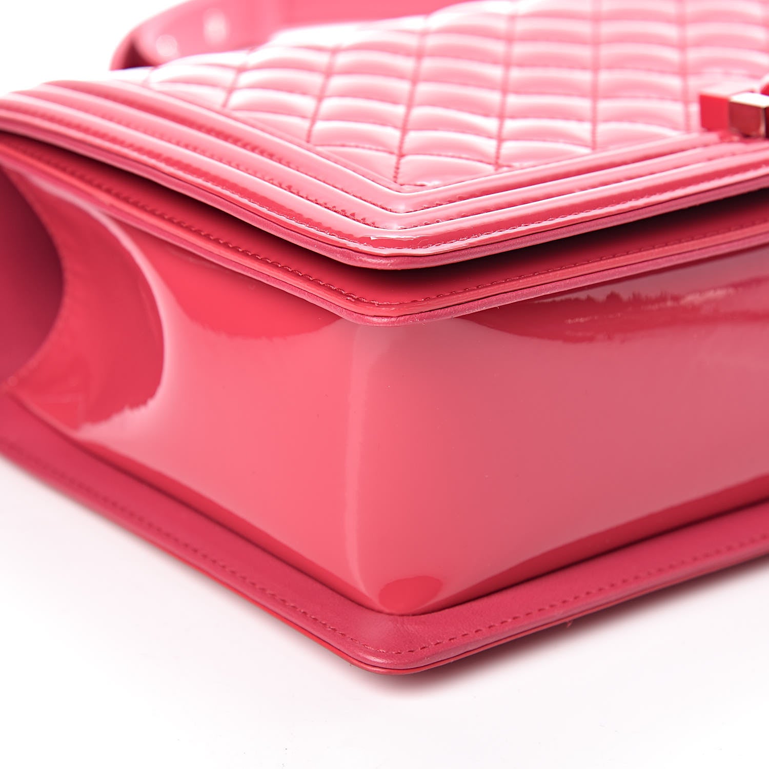 Chanel Patent Calfskin New Medium Plexiglass Boy Flap Pink 5 of 11