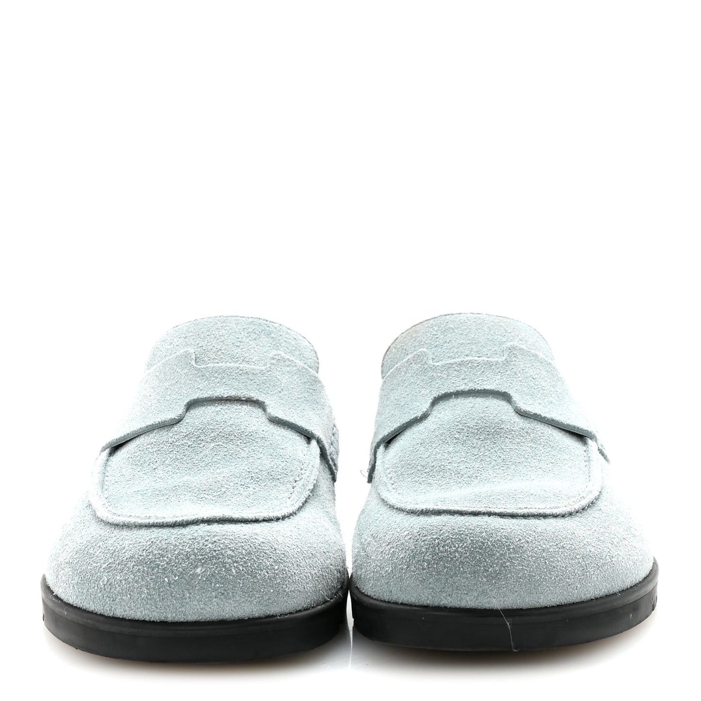 Suede Calfskin Womens Go Mules 36 Bleu Pinede