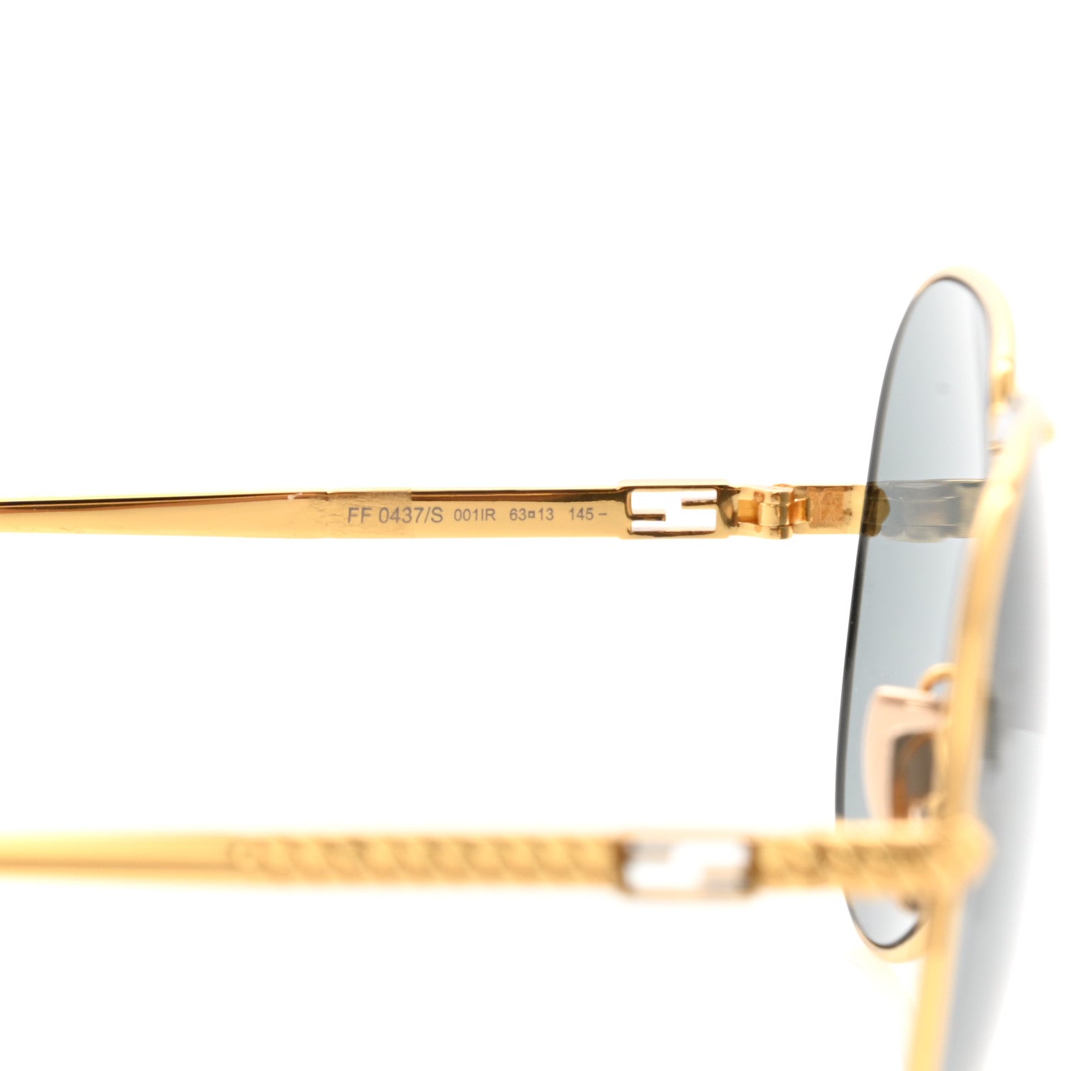 Fendi Metal Aviator Sunglasses FF 0437 Gold 6 of 6