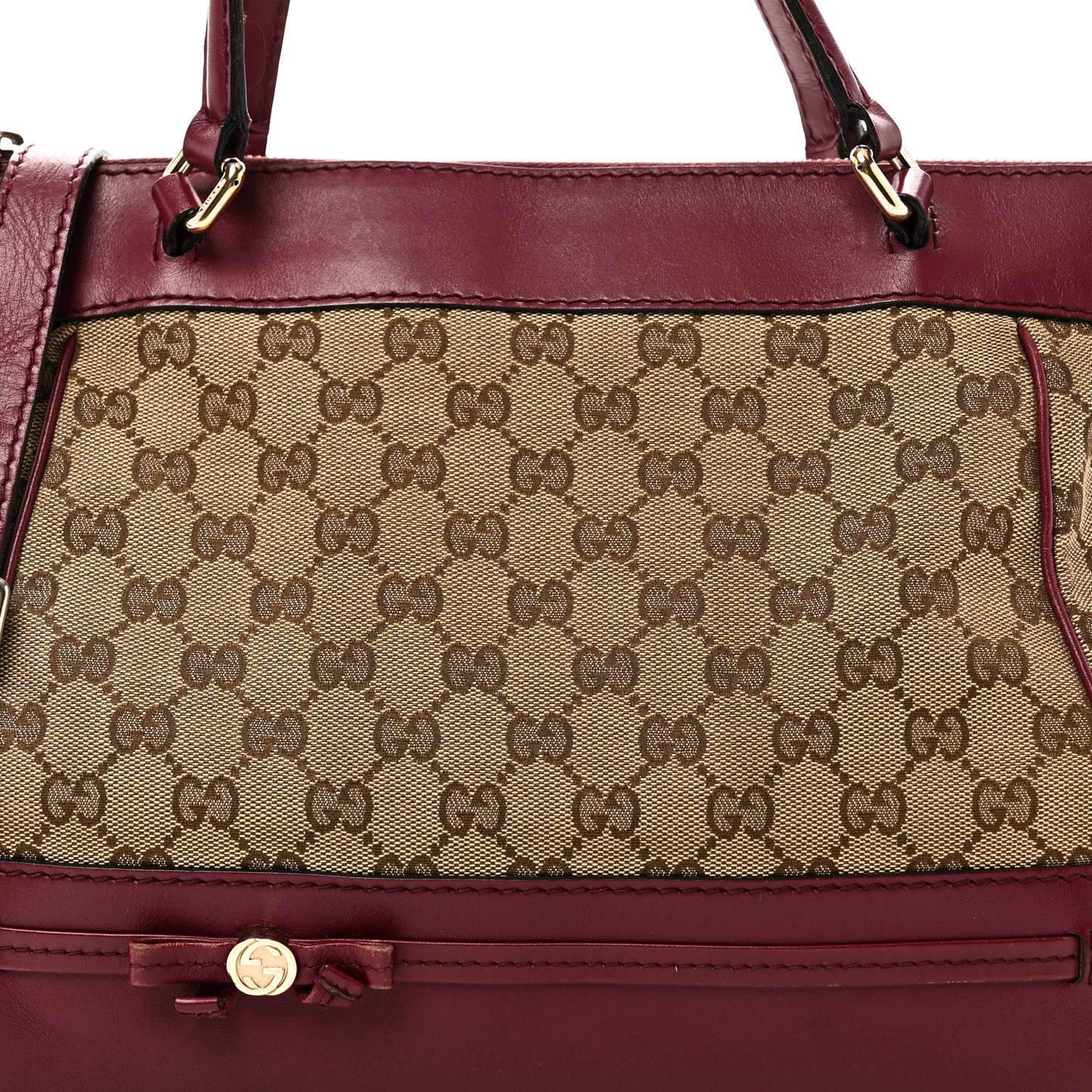 Monogram Web Mayfair Top Handle Satchel Beige Pink