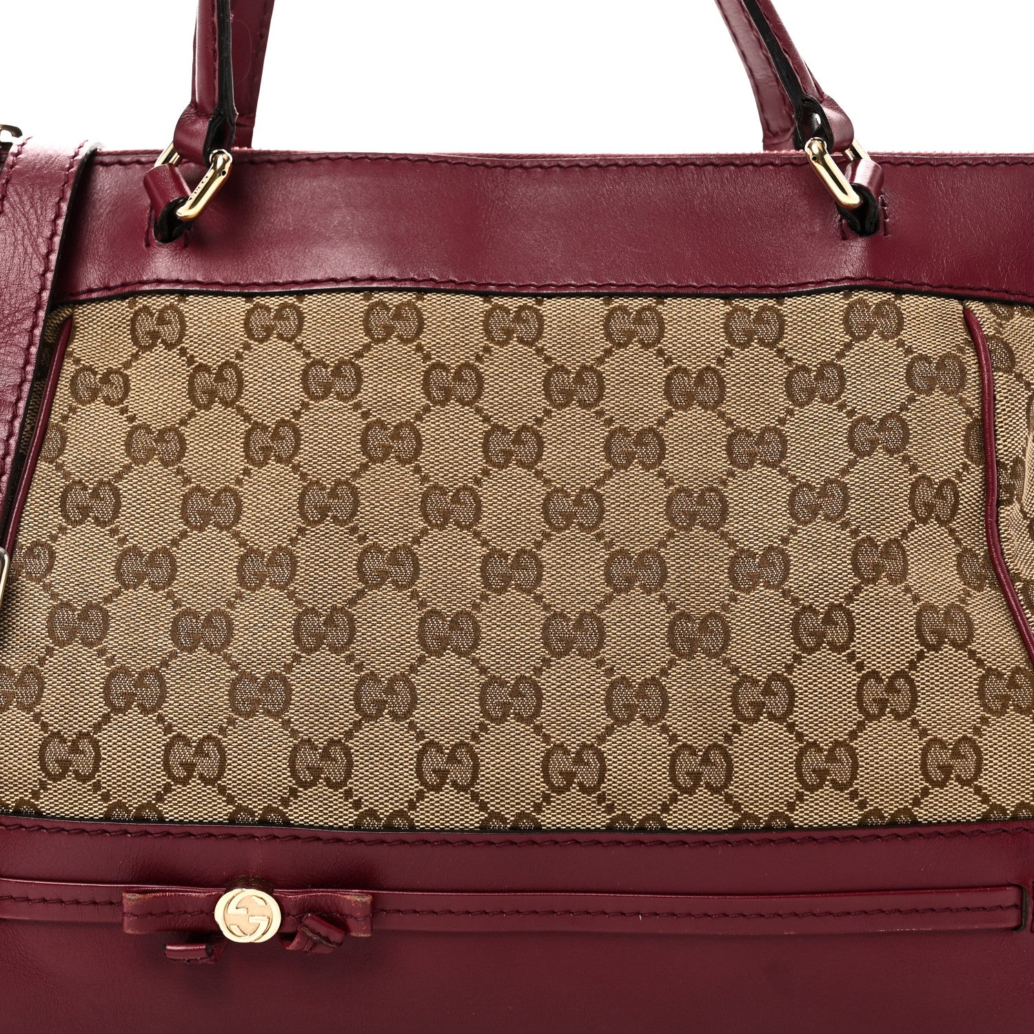 Gucci Monogram Web Mayfair Top Handle Satchel Beige Pink 8 of 11