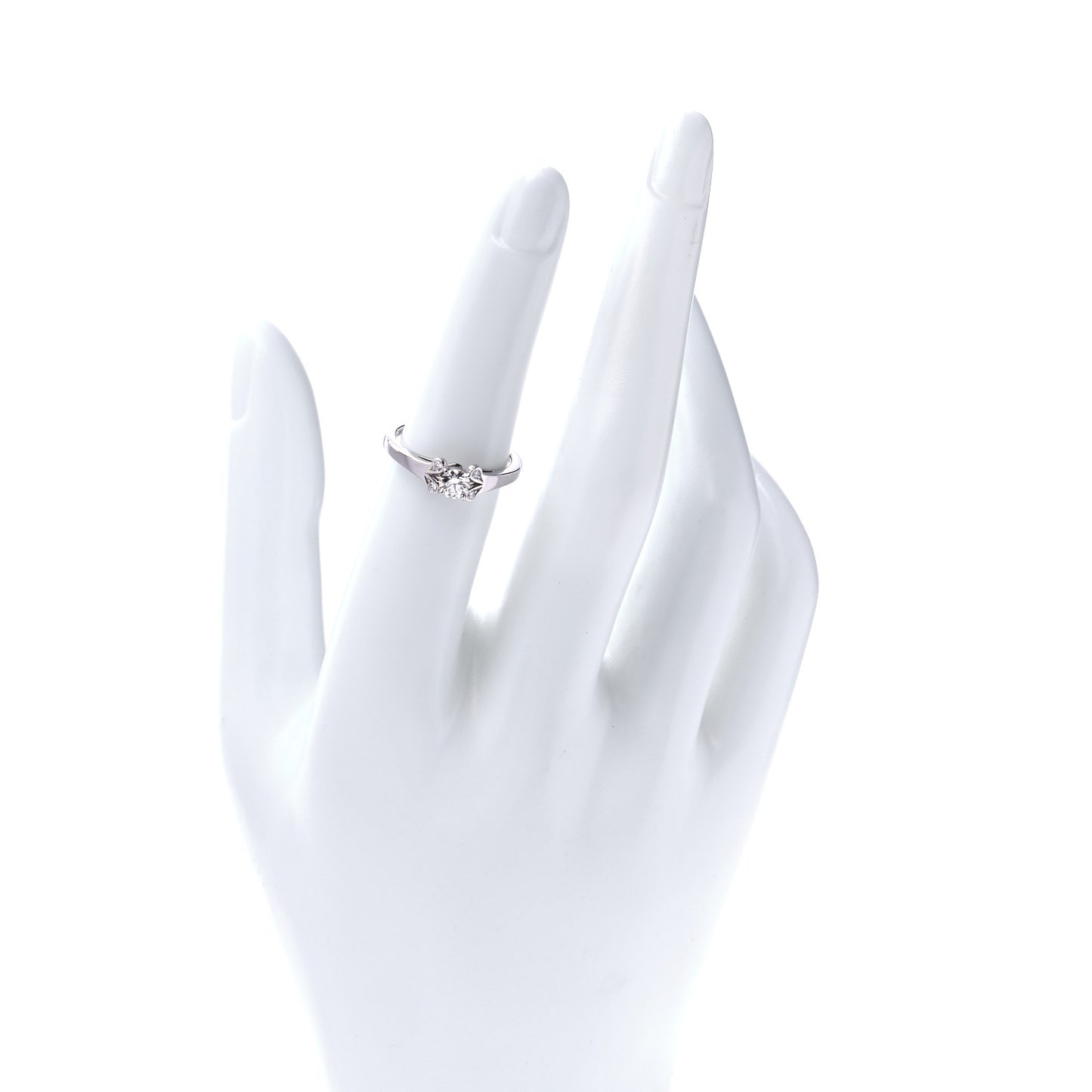 Platinum Diamond .27ct Ballerine Solitaire Engagement Ring 51 5.75