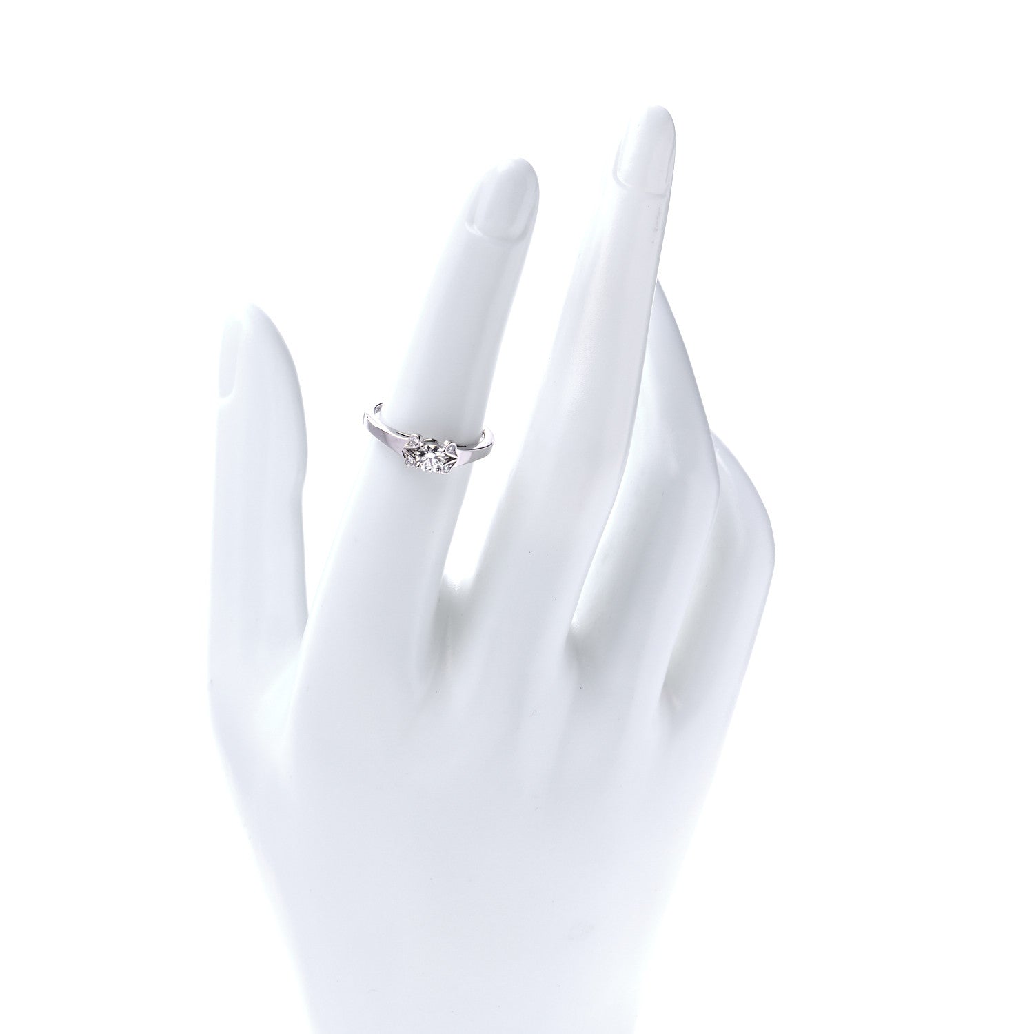 Cartier Platinum Diamond .27ct Ballerine Solitaire Engagement Ring 51 5.75 2 of 6