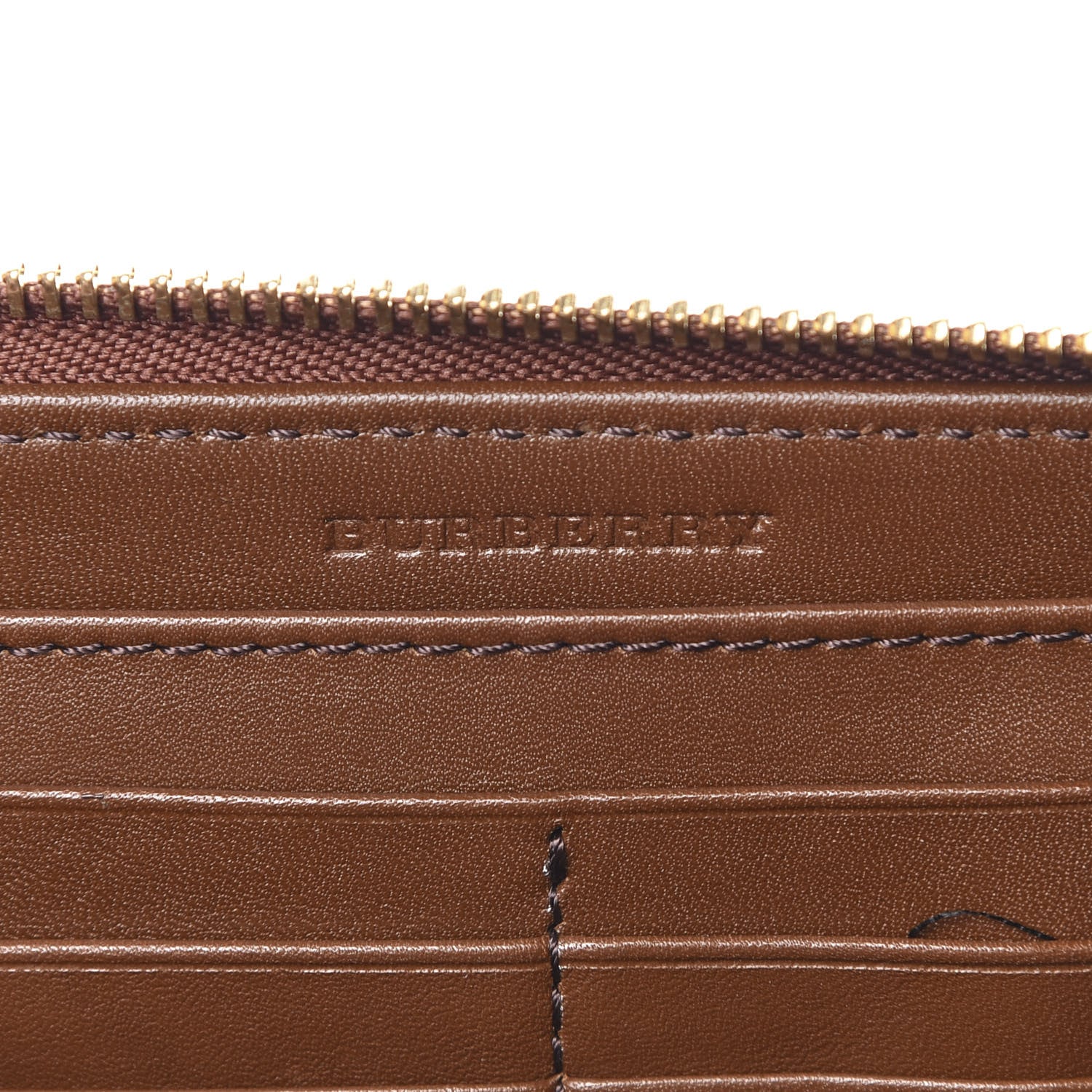 Burberry House Check Bridle Calfskin Ziggy Zip Around Wallet Dark Tan 6 of 12