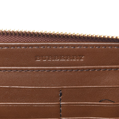 Burberry House Check Bridle Calfskin Ziggy Zip Around Wallet Dark Tan 6 of 12