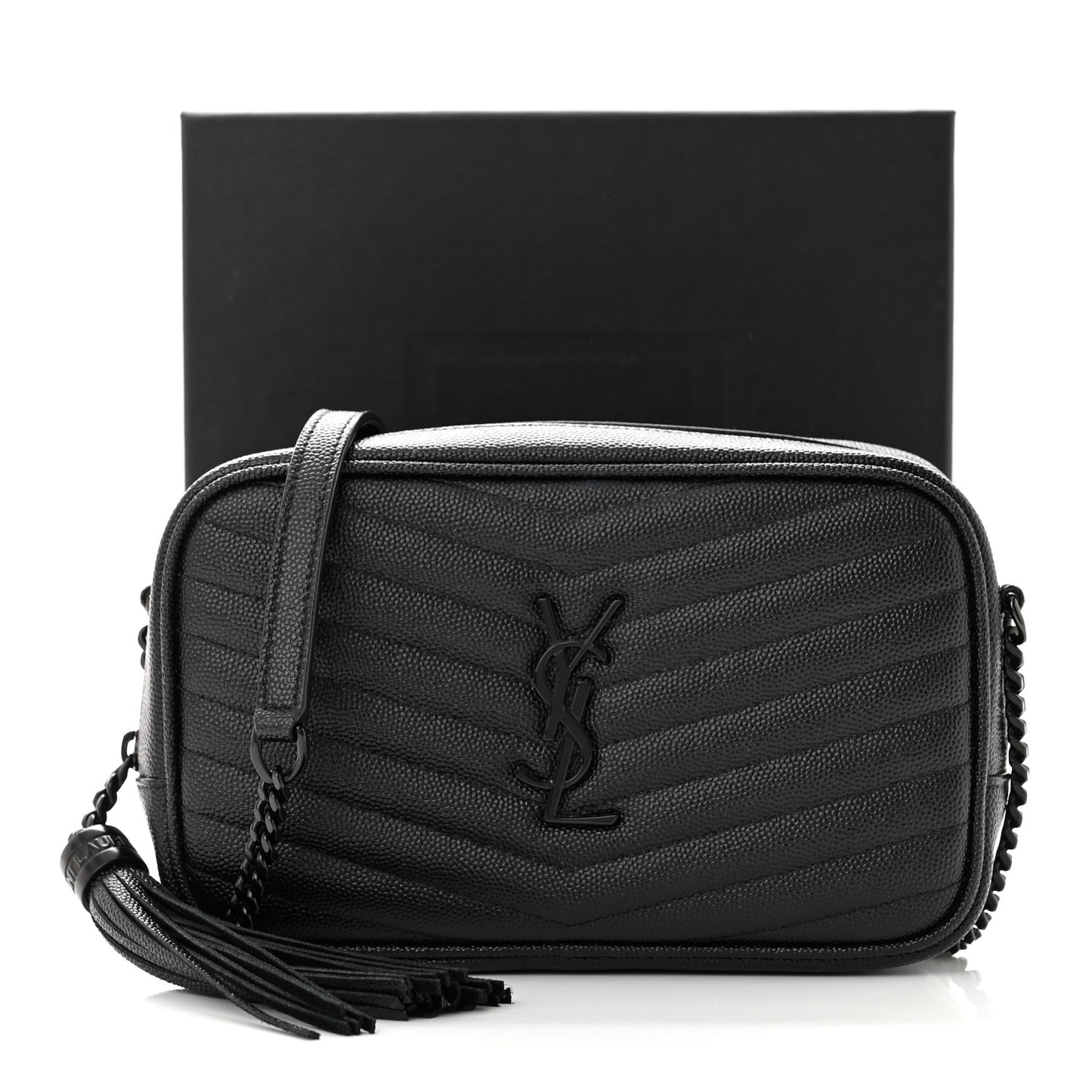 Grain De Poudre Matelasse Monochrome Monogram Mini Lou Camera Bag Black