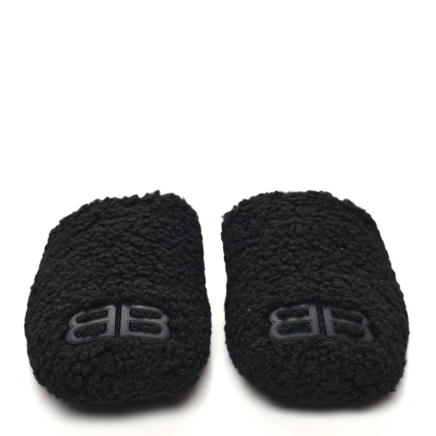Balenciaga Faux Shearling Cosy BB Mules 39 Black 2 of 7