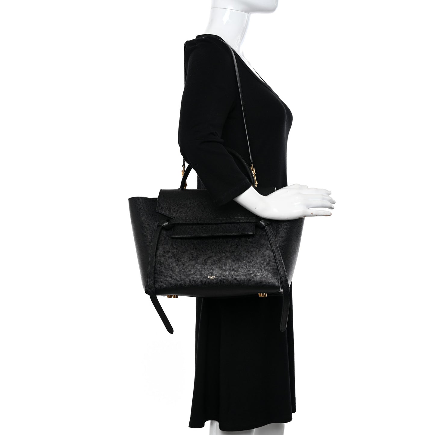 Grained Calfskin Mini Belt Bag Black