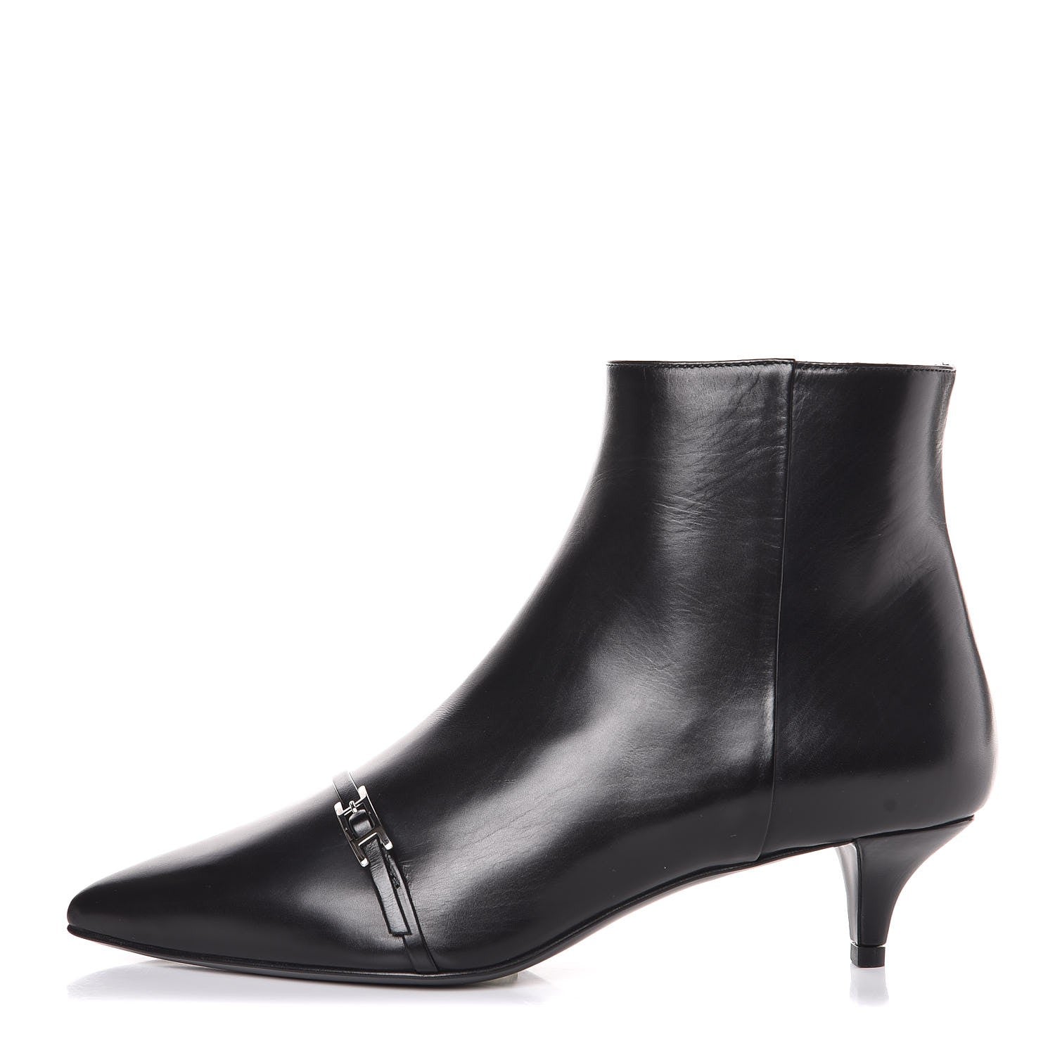 Hermes Calfskin Perrine Ankle Boots 37 Black 1 of 8