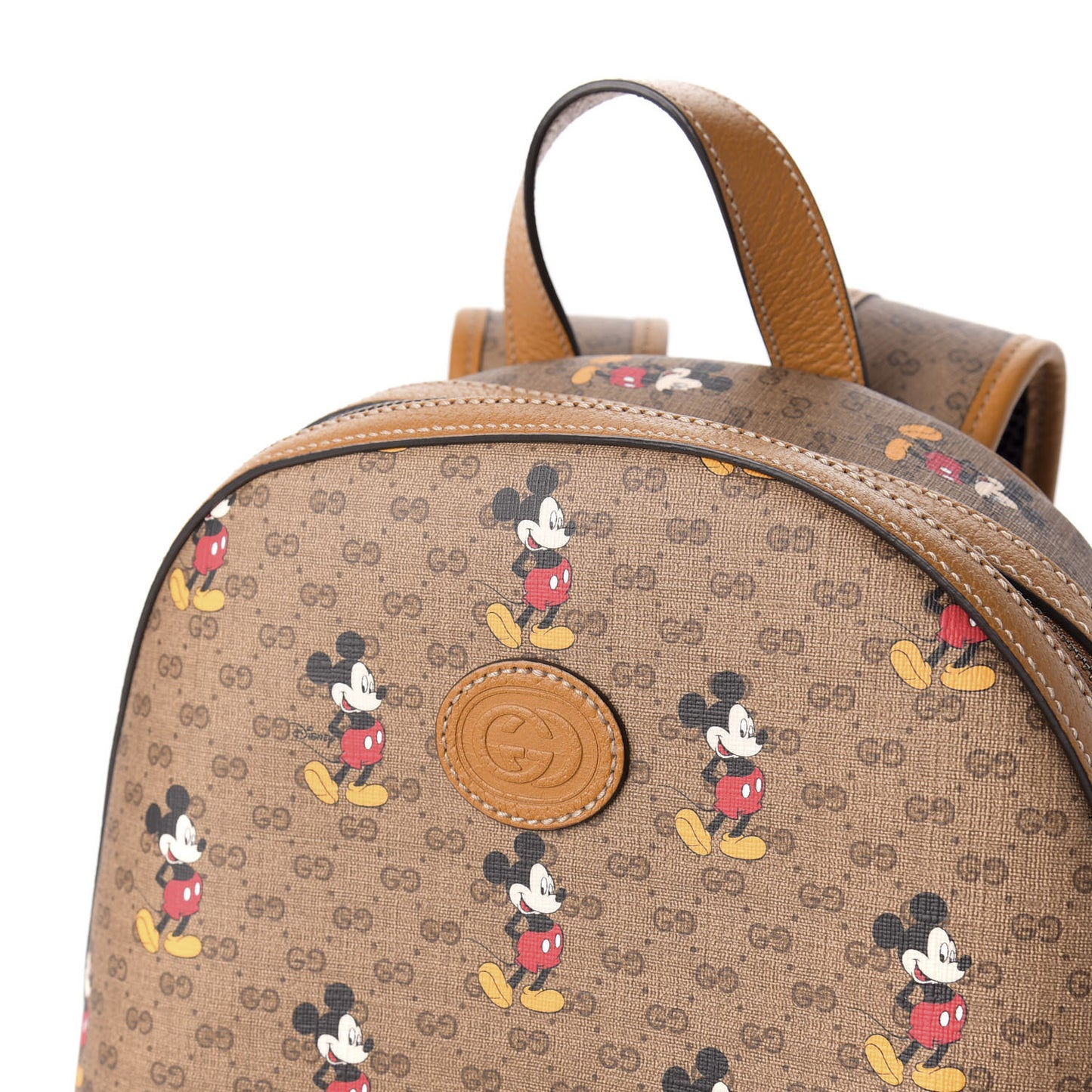 X DISNEY Mini Vintage GG Supreme Monogram Mickey Mouse Small Dome Backpack Beige Vintage Sun Oil