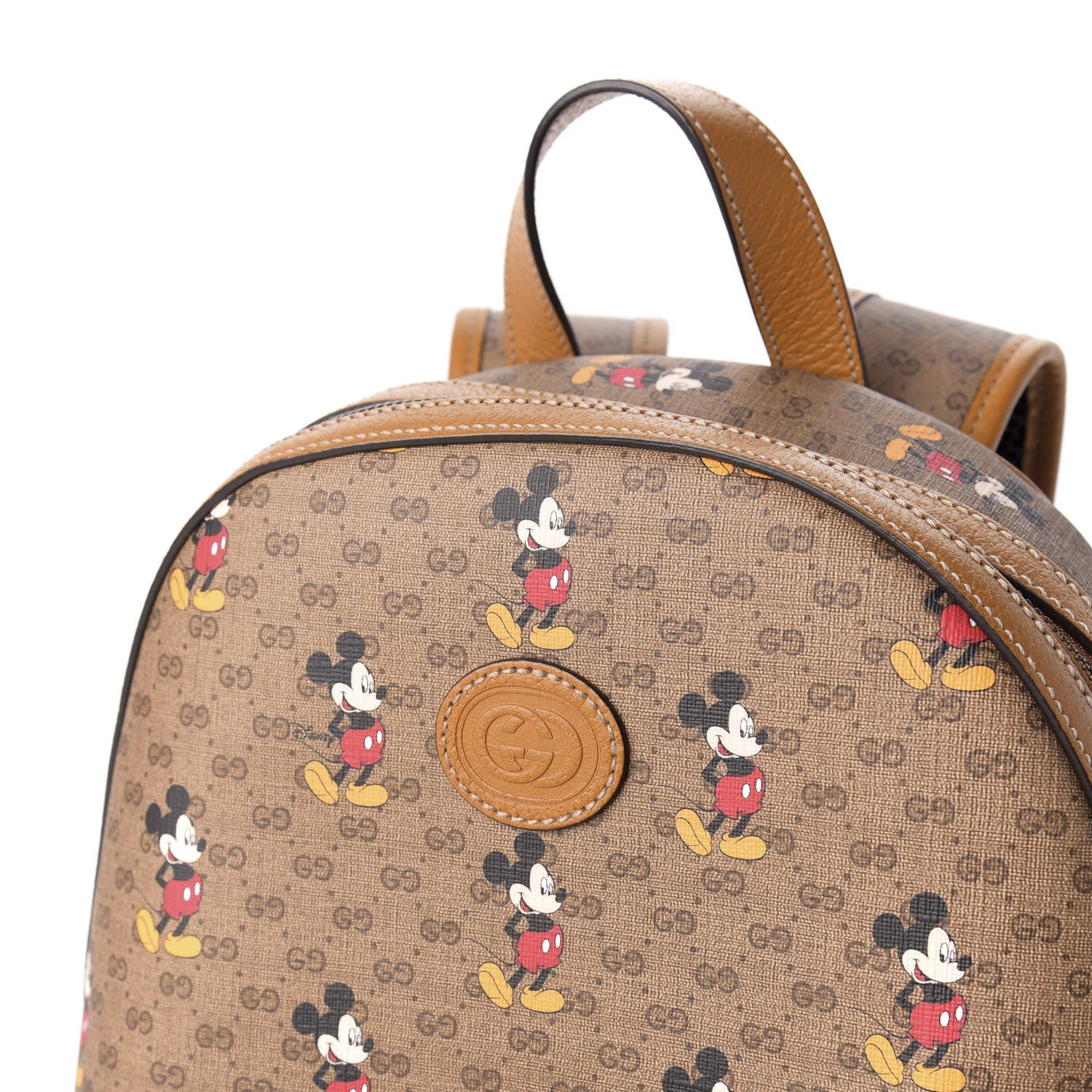 Gucci X DISNEY Mini Vintage GG Supreme Monogram Mickey Mouse Small Dome Backpack Beige Vintage Sun Oil 7 of 7
