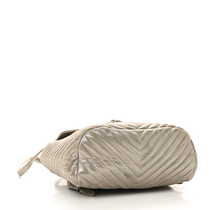 Chanel Iridescent Calfskin Chevron Quilted Large Urban Spirit Backpack Silver 4 of 10