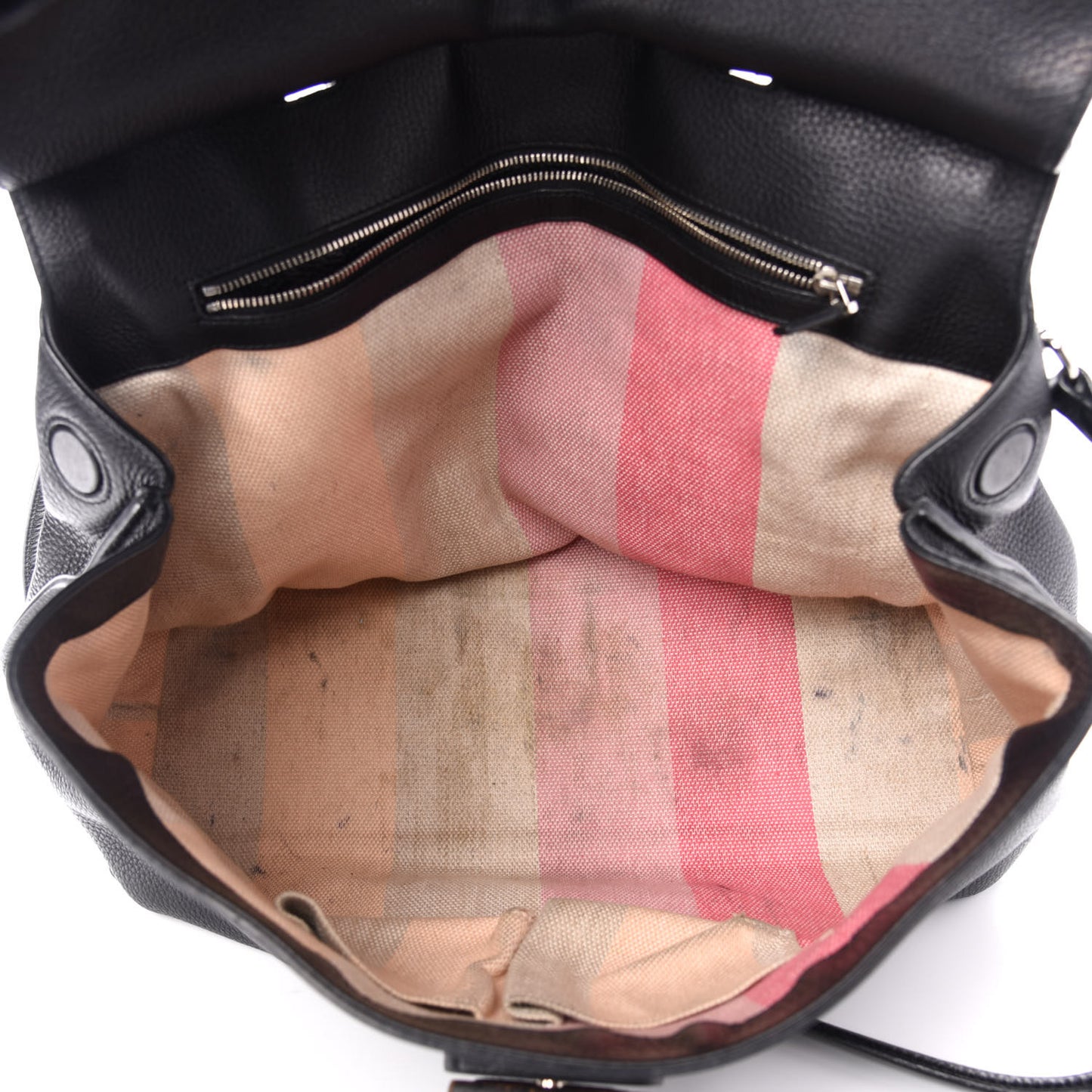 Pebbled Calfskin Large Bamboo Daily Top Handle Bag Black