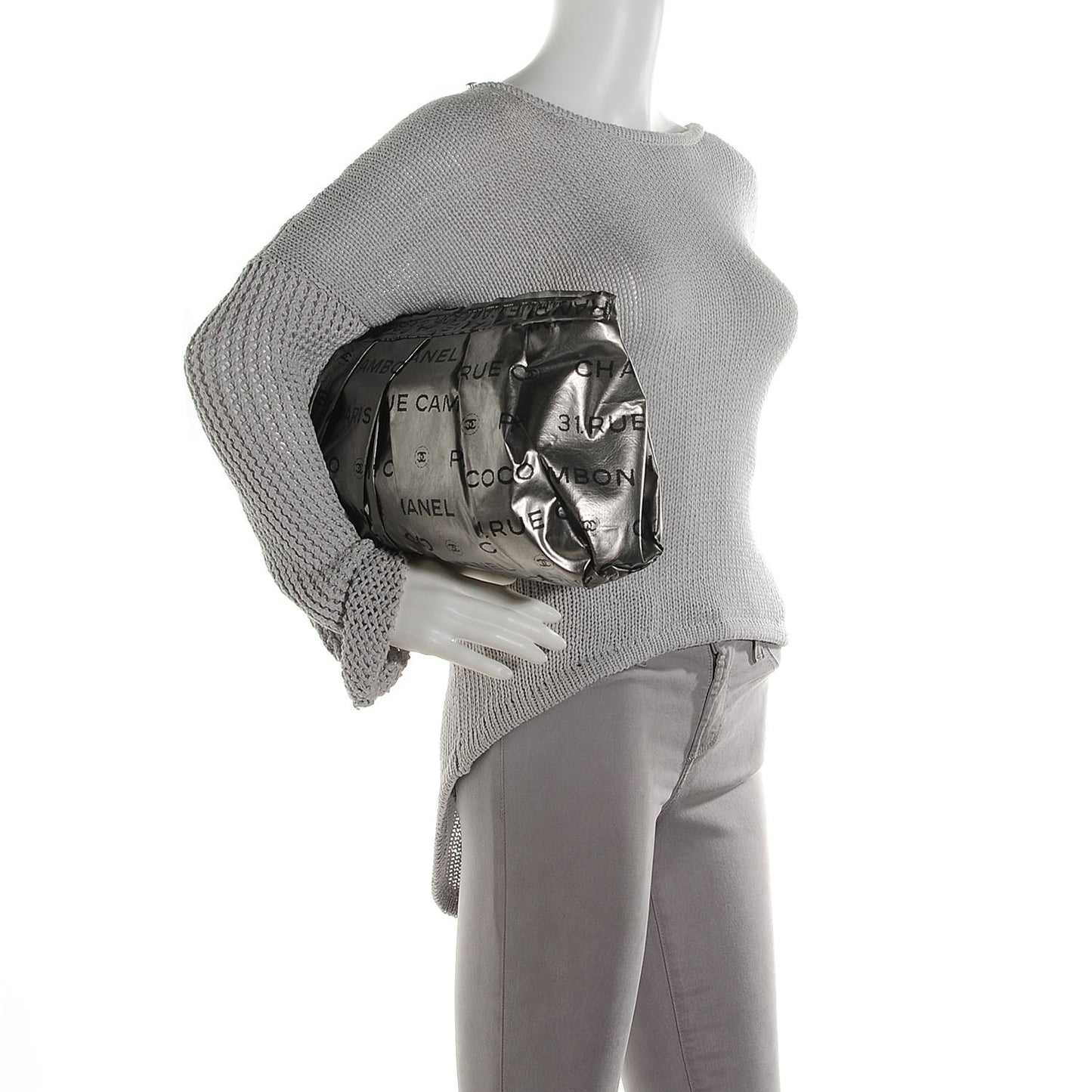 Coated Canvas Unlimited Clutch Dark Silver