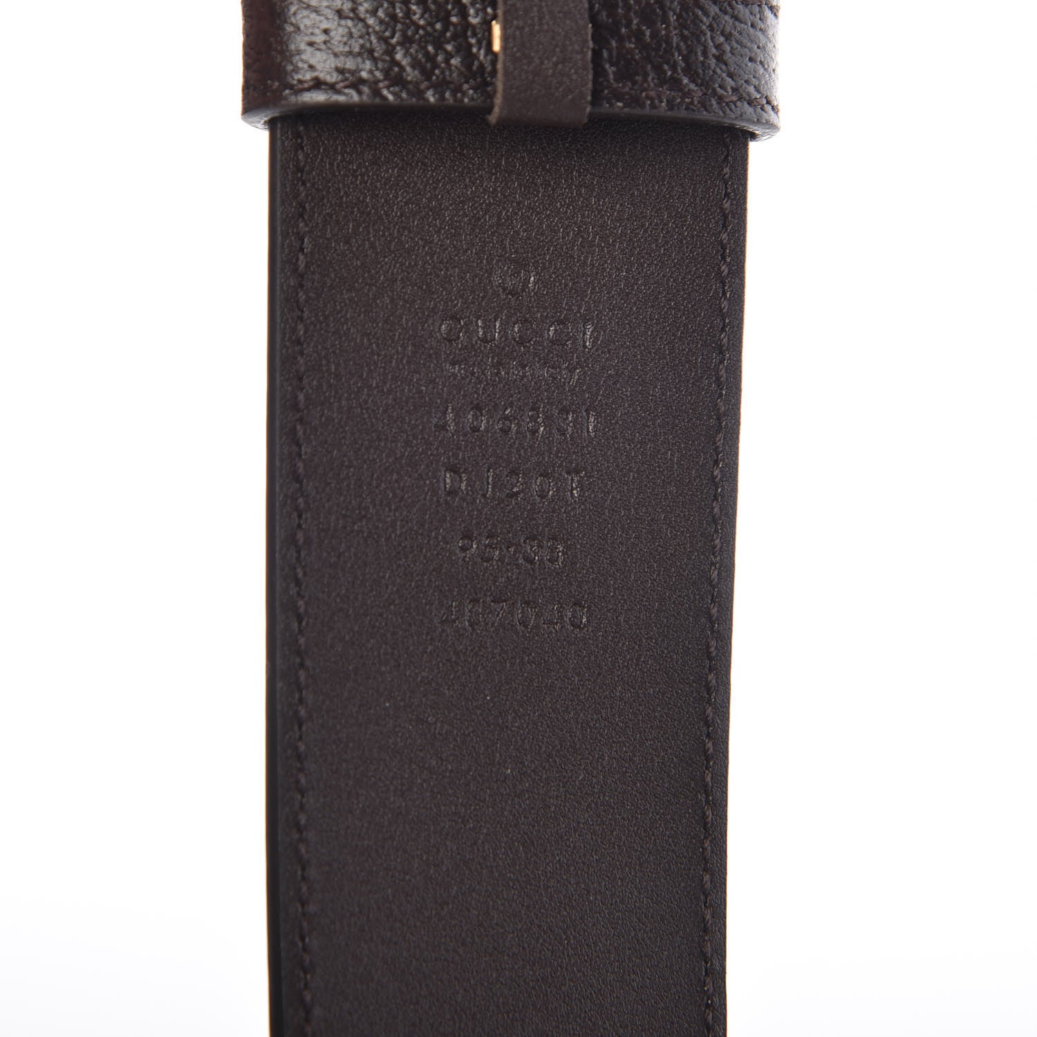 Gucci Textured Dollar Calfskin Double G 40mm Belt 95 38 Dark Cocoa 6 of 6