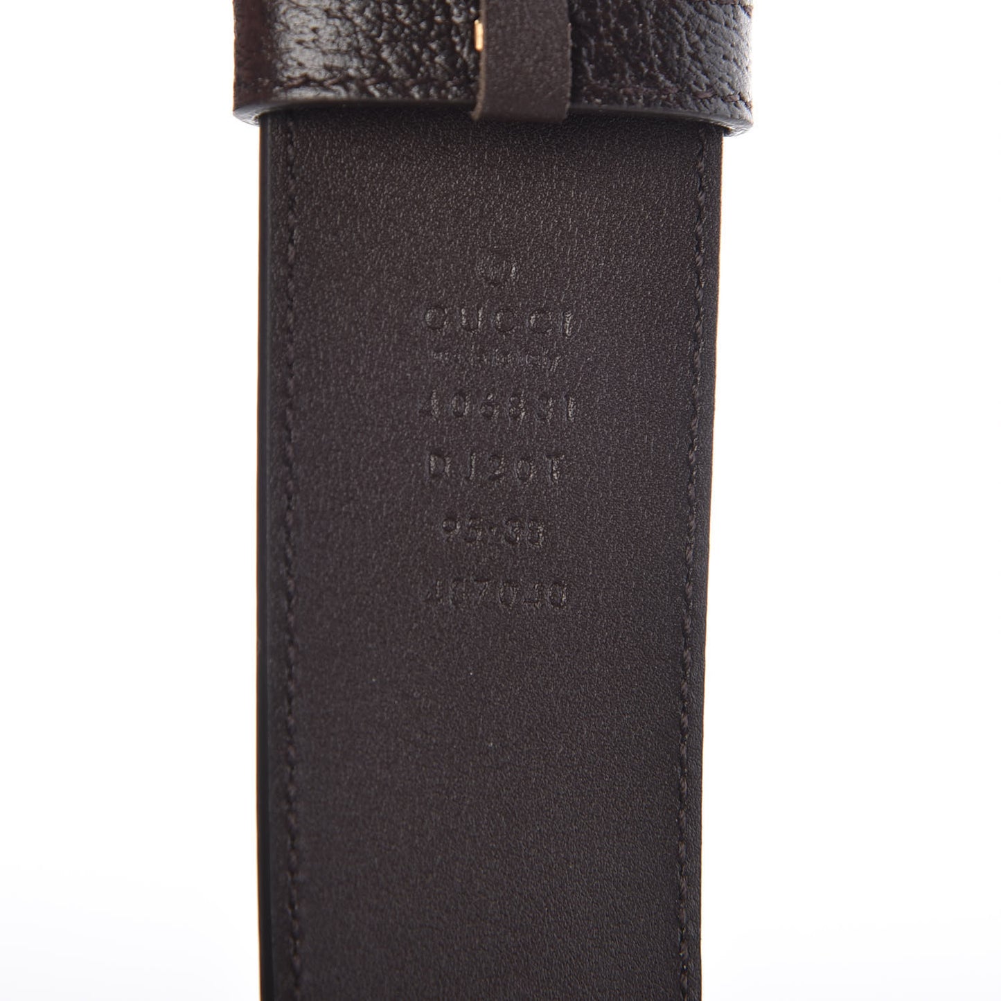 Textured Dollar Calfskin Double G 40mm Belt 95 38 Dark Cocoa