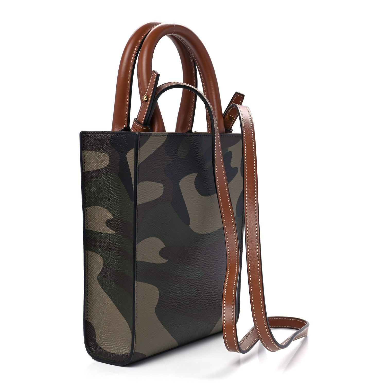 Celine Canvas Calfskin Mini Vertical Cabas Khaki 3 of 9