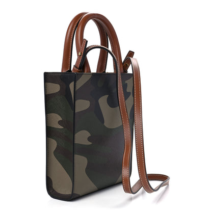 Celine Canvas Calfskin Mini Vertical Cabas Khaki 3 of 9