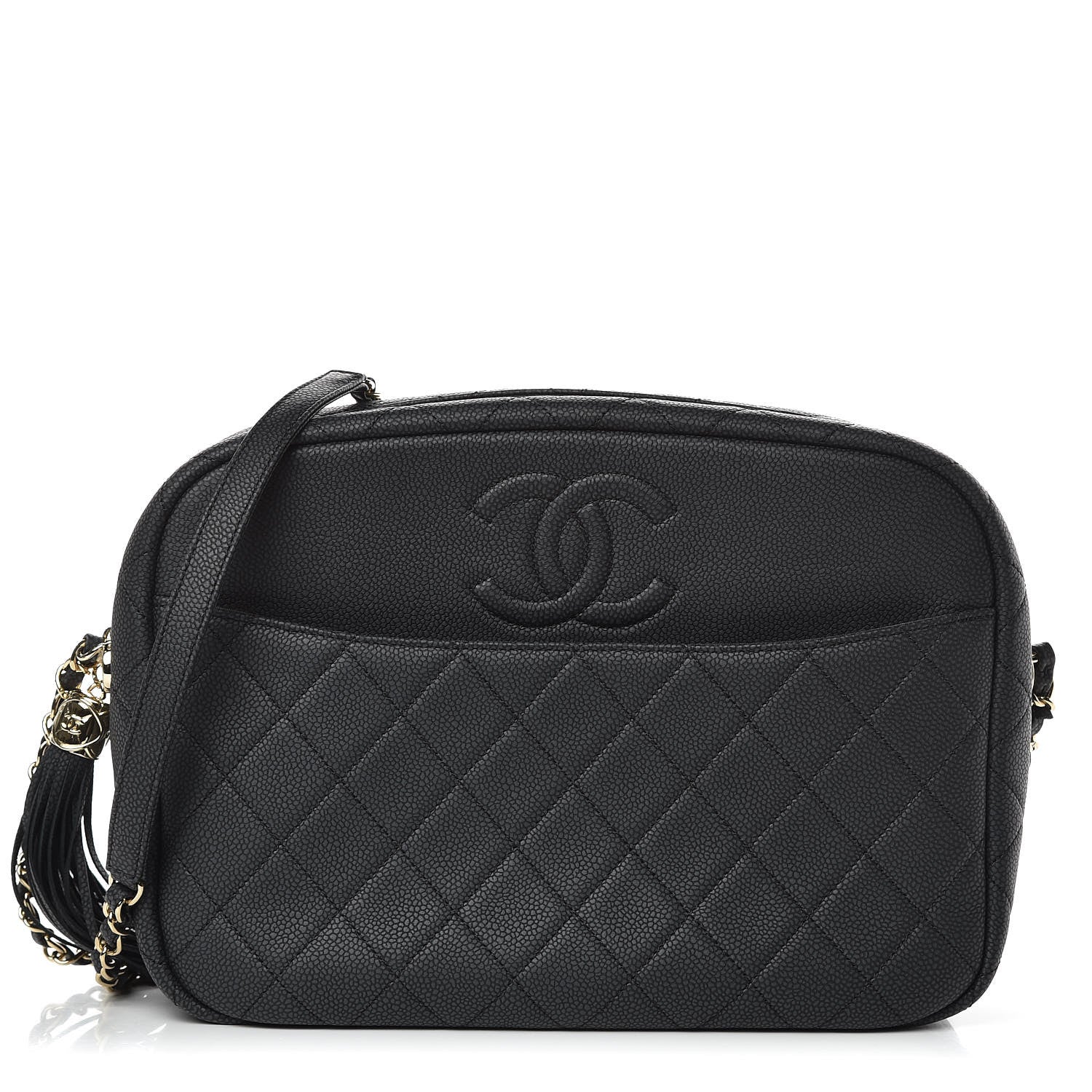 Chanel Caviar Quilted Large Coco Tassel Camera Case Black 1 of 10