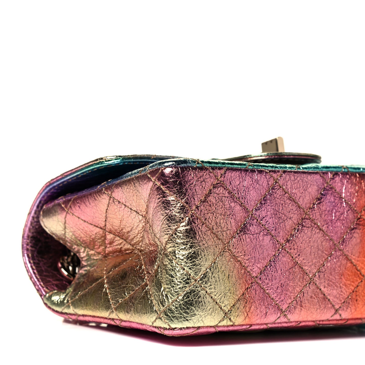 Metallic Goatskin Quilted Mini 2.55 Reissue Flap Multicolor