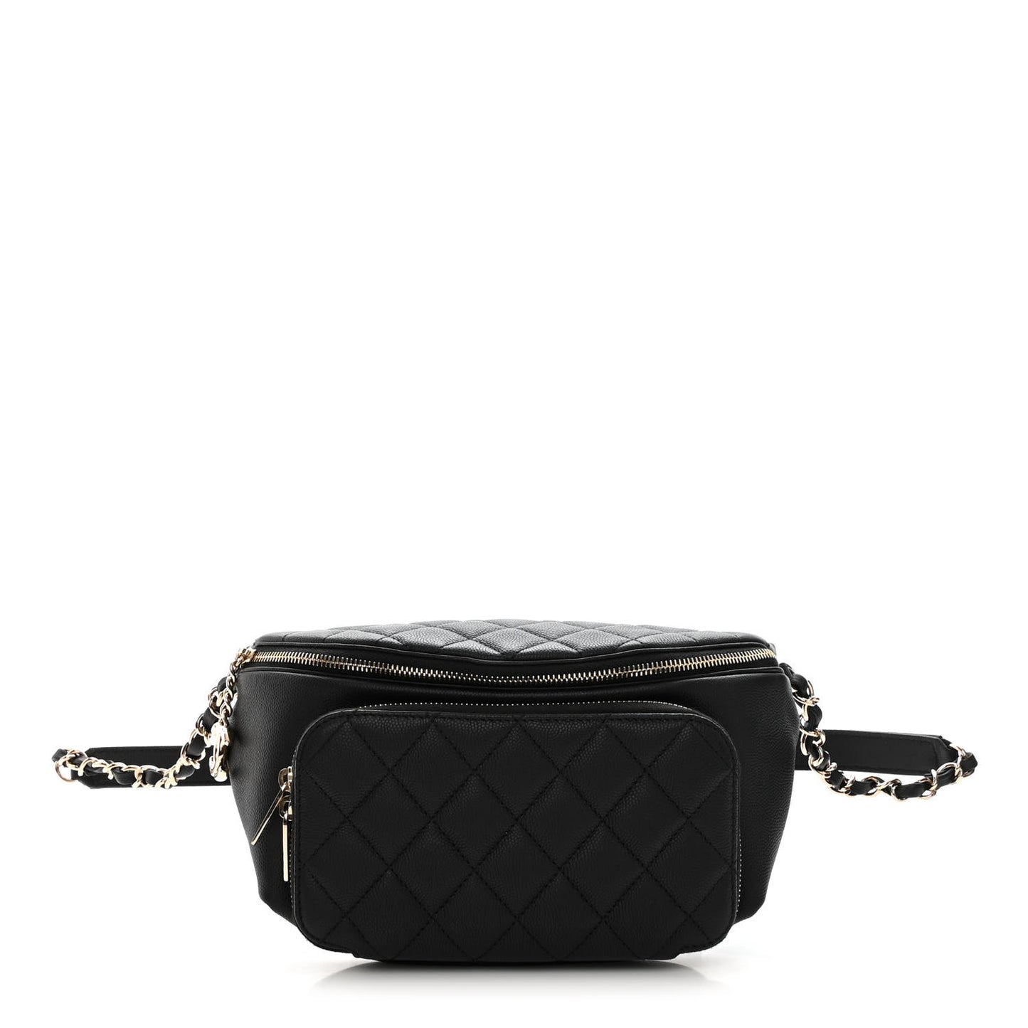 Caviar Quilted Business Affinity Waist Belt Bag Black