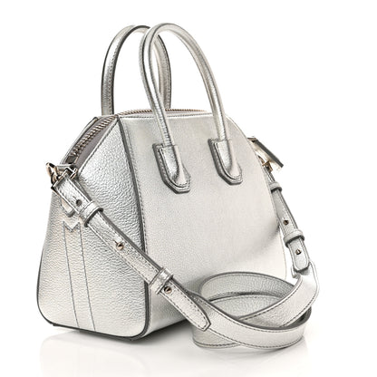 Givenchy Metallic Sugar Goatskin Mini Antigona Silver 3 of 11