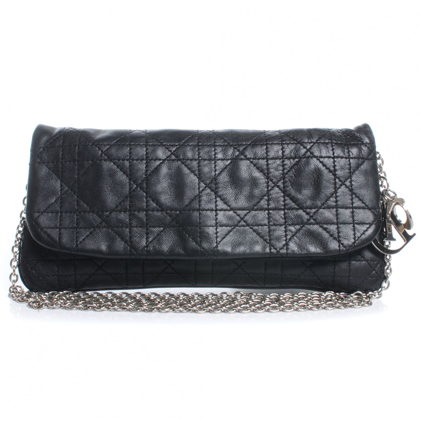 Calfskin Cannage Cross Body Bag Black