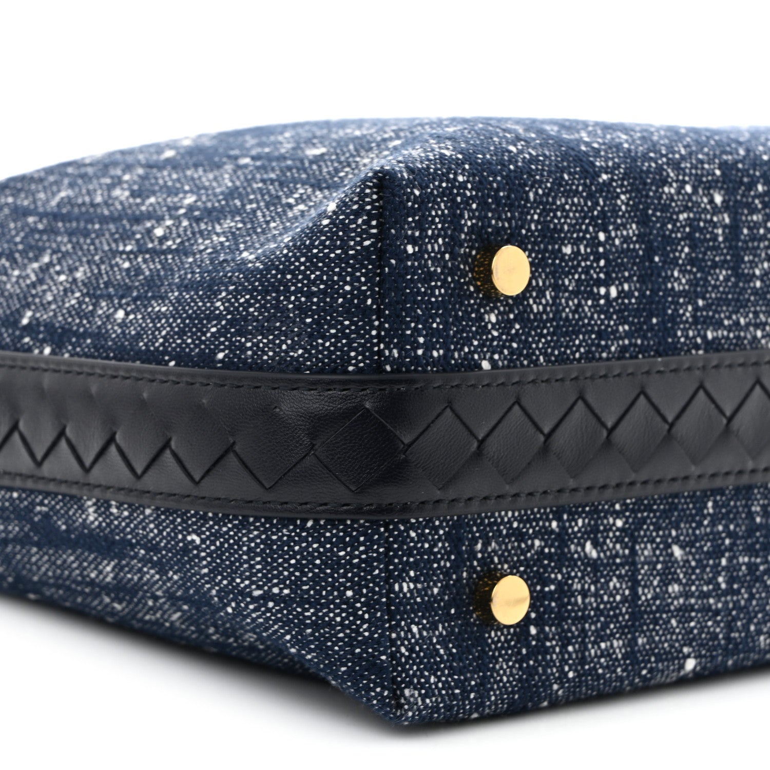 Bottega Veneta Denim Boucle Wallace Shoulder Bag Navy White Space 9 of 10