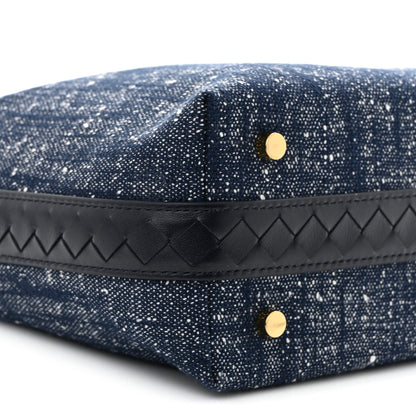 Bottega Veneta Denim Boucle Wallace Shoulder Bag Navy White Space 9 of 10